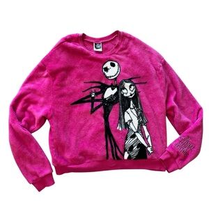 Disney Pink Jack and Sally Women size XL The Nightmare Before Christmas Sweater